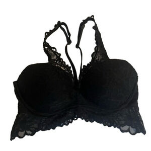 𝅺VICTORIA'S Secret  Pink Floral Lace Push-up Bralette 364139 9ZF / 2F5